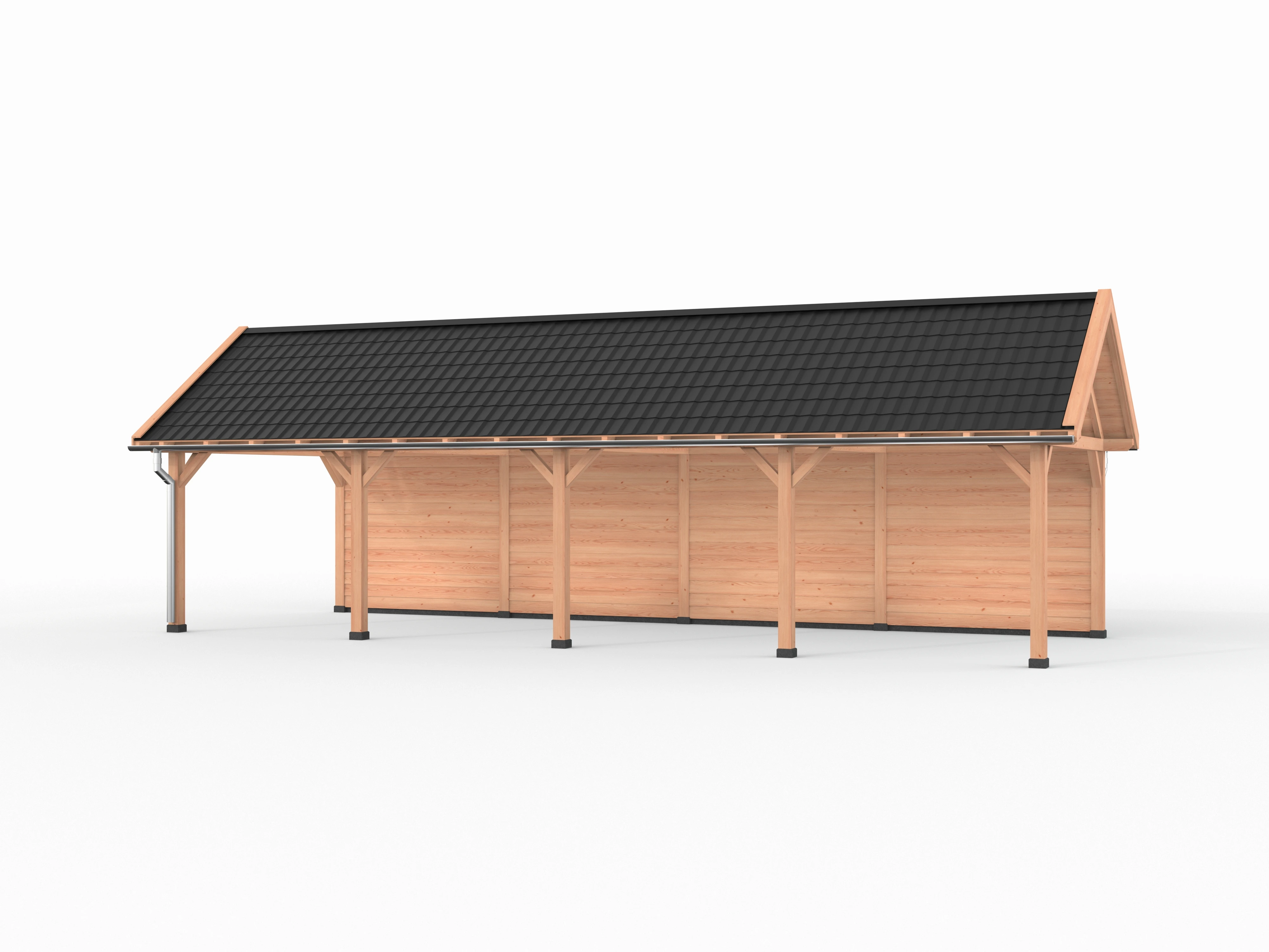 Douglas overkapping zadeldak, 1200 x 400, met achterwand, Westwood Vrijbuiter - Afbeelding 1